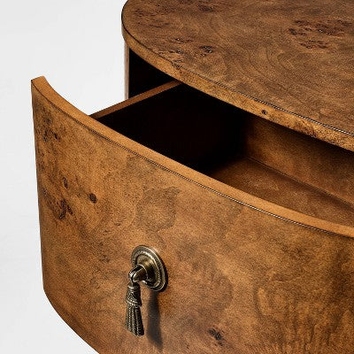 Burled Wood 2 Drawer Nightstand with Decorative Hardware Brown- Threshold designed with Studio McGee (LOCAL PICKUP ONLY)