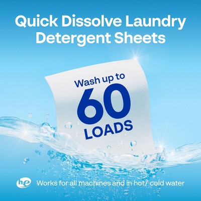 Earth Breeze Fresh Scent Laundry Detergent Sheets - 60 Loads: Hypoallergenic, Vegan, Concentrated, High Efficiency