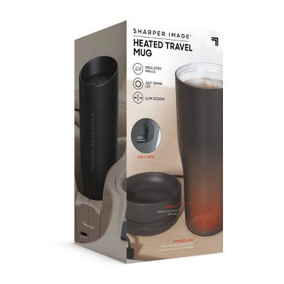 Sharper Image Heated Travel Mug Black