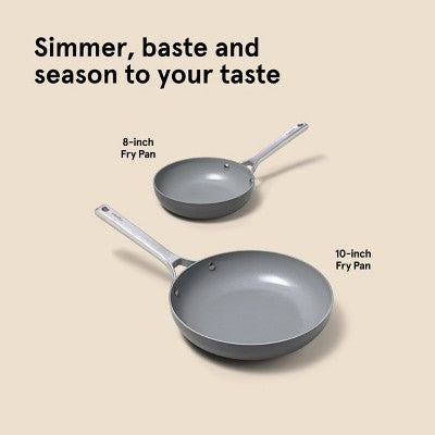 2pk (8" & 10") Nonstick Ceramic Coated Aluminum Frypan Set Dark Gray - Figmint