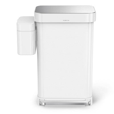 simplehuman 4L Compost Caddy Bin with Magnetic Docking White Steel