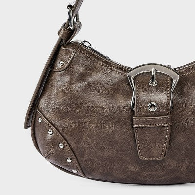 Curved Buckle Shoulder Bag - Wild Fable Brown
