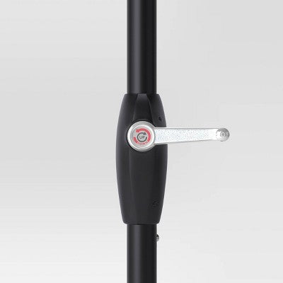 9' Round Outdoor Patio Market Umbrella Black with Black Pole - Room Essentials: Fade-Resistant, Crank Lift, Push-Button Tilt (LOCAL PICKUP ONLY)