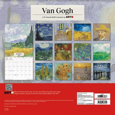 DateWorks 12"x12" 2026 Van Gogh Wall Calendar