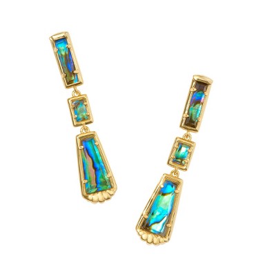 Kendra Scott Serena Linear Earrings - Gold/Abalone