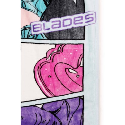 KPop Demon Hunters Nails and Mascara Throw Blanket Blue