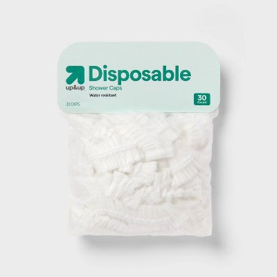 30pc Plastic Disposable Shower Cap - White - up&up