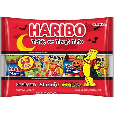 HARIBO Halloween Trick Or Treat Trio Chewy Gummy Candy - 20.4oz/45ct