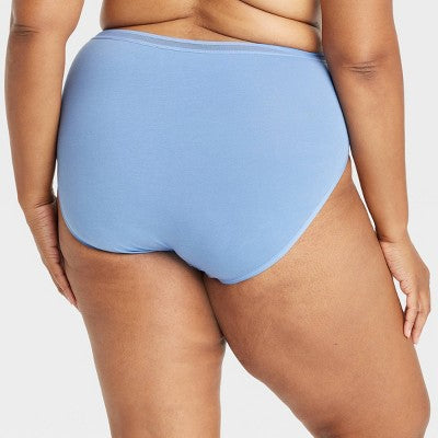 Women's 6pk Cotton Stretch Briefs Underwear - Auden Assorted Color 1X: High Rise, Solid, Polka Dots