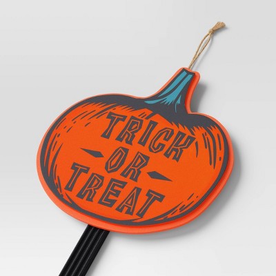 17.75" 'TRICK OR TREAT' Pumpkin Yard Stake Halloween Decorative Prop - Hyde and EEK! Boutique