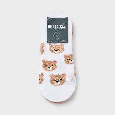 Women's Teddy Bear & Hearts 3pk Liner Socks - 4-10