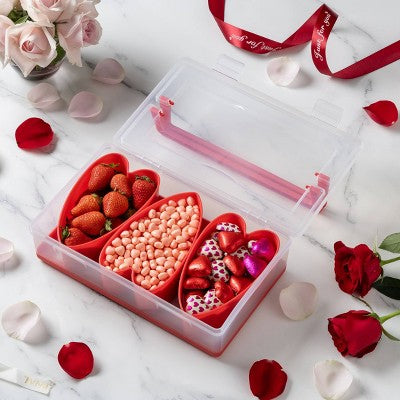 Cook With Color Hearts Sentiment Snack Box Food Storage Container