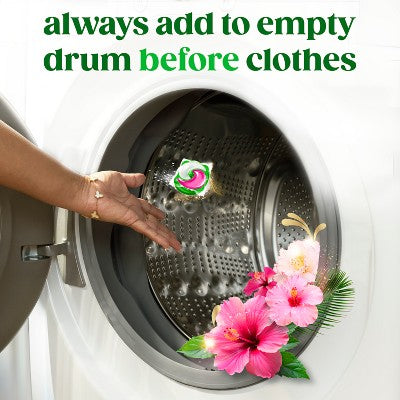 Gain Hibiscus Hula Super Flings Plus Laundry Detergents - 32ct: Concentrated, Deep Cleaning, High Efficiency, Child-Resistant Packaging
