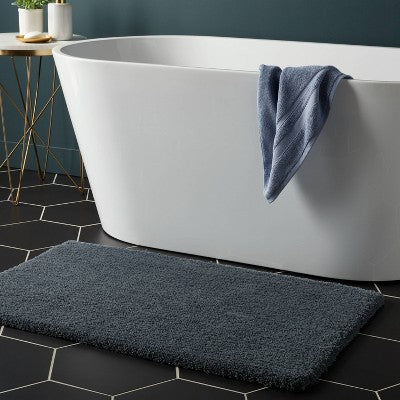 24"x40" Spa Plush Bath Rug Slate Blue - Threshold