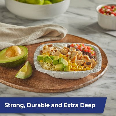 Hefty Extra Deep Disposable Bowls 6" - 35ct: Square, Abstract Pattern, 15 Volume