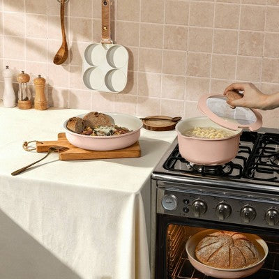Carote 6pc Ceramic Nonstick Detachable Cookware Set Pink