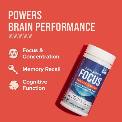 Natural Calm Vitality Focus Vitamin Capsules - 60ct