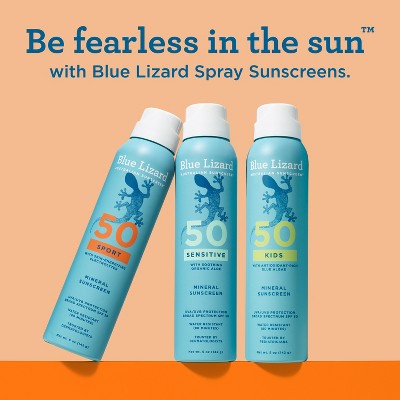 Blue Lizard Sport Mineral Sunscreen Spray - SPF 50+ - 5oz: Whole Body, Paraben-Free, Vegan, Unscented