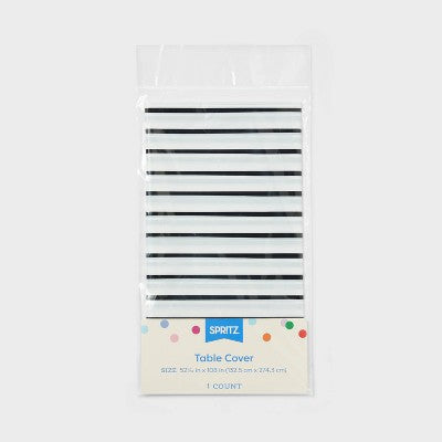 Black and White Stripe Table Cover - Spritz