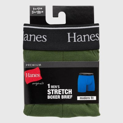 Hanes Originals Premium Men's Boxer Briefs - Olive Green S