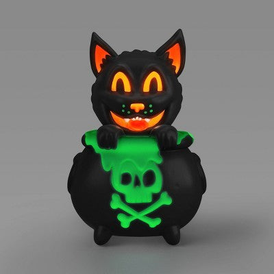15.94" Cat Cauldron Blow Mold Halloween Decorative Prop Black - Hyde and EEK! Boutique