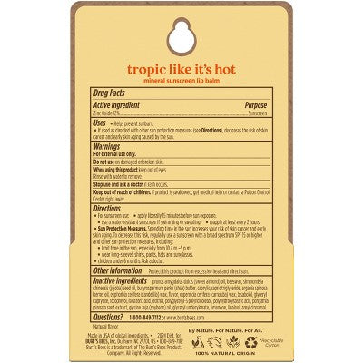 Burt's Bees Lip Balm Blister SPF30 - Tropic Like It's Hot - 2pk