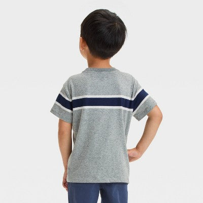 Toddler Boys' Striped T-Shirt - Cat & Jack Heather Gray 2T