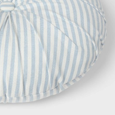16"x16" Round Striped Decorative Throw Pillow Blue for Dorm - Threshold