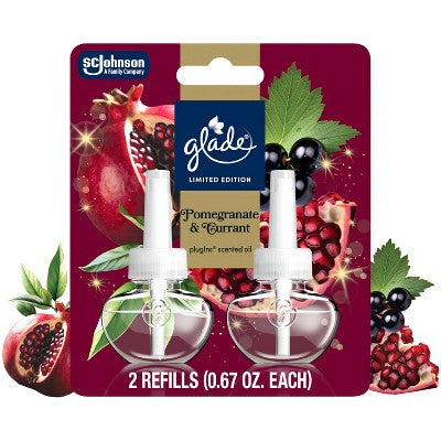Glade PlugIns Scented Oil Air Freshener Refills - Pomegranate & Currant - 1.34oz/2ct