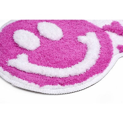 13"x30" Smile Non Skid Bath Rug Pink - NatureStep