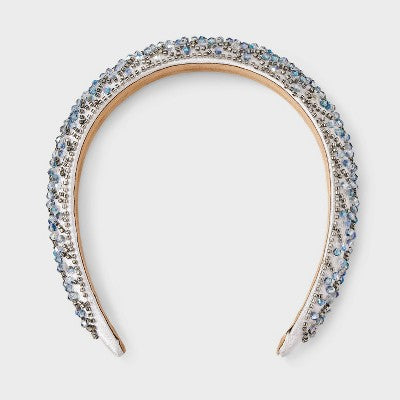 Beaded Padded Headband - A New Day Blue