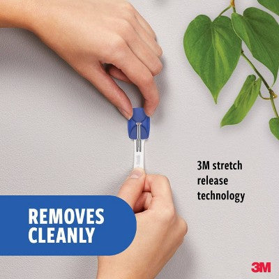 Command 9pk Damage-Free Hanging Small Wire Hooks with 12 Adhesive Strips Cobalt Blue