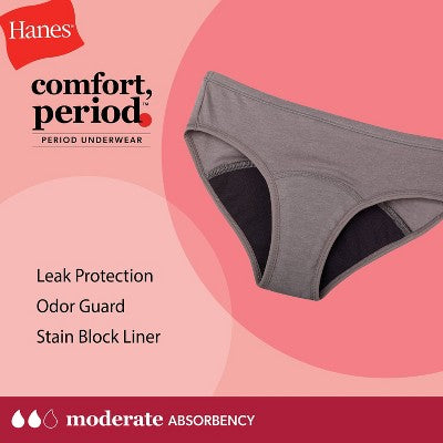 Hanes Girls' 4pk Boyshort Period Underwear Moderate Protection - colors may vary 14
