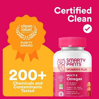 SmartyPants Women's Plus Multivitamin & Omegas Gummies with Vitamins C, D3, B12 & Zinc - 120ct