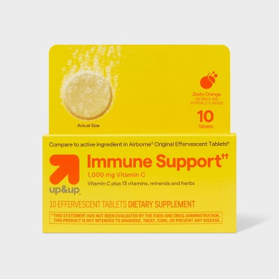 Immune Support Effervescent Tablets - Orange Flavor - 10ct - up&up