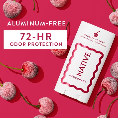 Native Holiday Limited Edition Aluminum-Free Deodorant - Frosted Cherry - 2.65oz: Baking Soda-Free, Vegan Formula