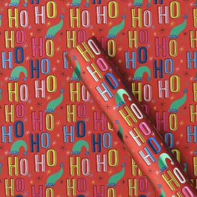 25 sq ft 'Ho Ho Ho' Christmas Gift Wrap Red - Wondershop (LOCAL PICKUP ONLY)