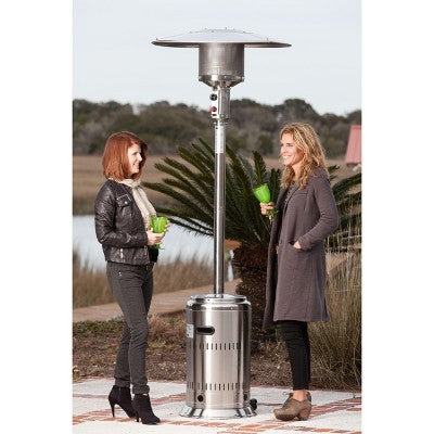 Fire Sense Performance Series Patio Heater With Wheels 50,000 BTU Output Electronic Ignition System Portable Outdoor Propane Heater - Stainless Steel (LOCAL PICKUP ONLY)