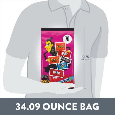 HERSHEY'S Chocolate and Sweets Assorted Halloween Candy Variety Bag - 34.09oz/70pc