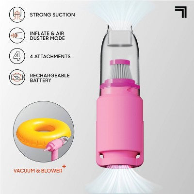Sharper Image Dual Air Cordless Vacuum and Blower Pink
