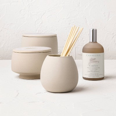 2-Wick Ceramic Jar Candle with Lid Comfort 15oz - Casaluna