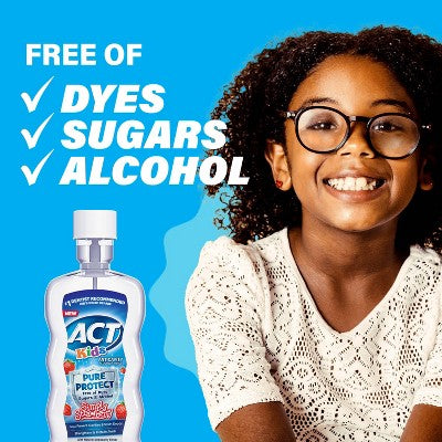 ACT Kids' Pure Protect Strawberry Anticavity Fluoride Mouthwash - 16.9 fl oz