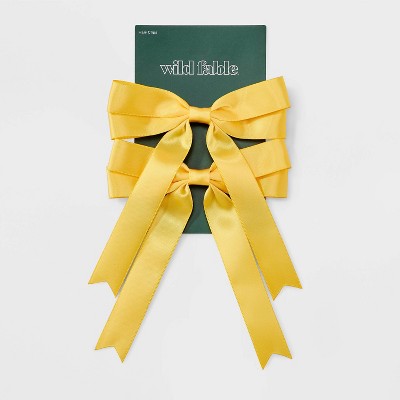 Game Day Hair Bow Set 2pc - Wild Fable Yellow Gold