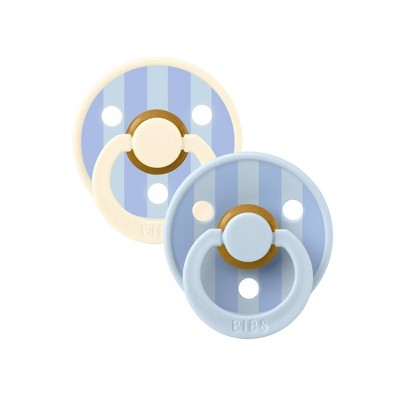 Bibs Pacifier Gift Set 0-24m - Dusty Blue Stripe
