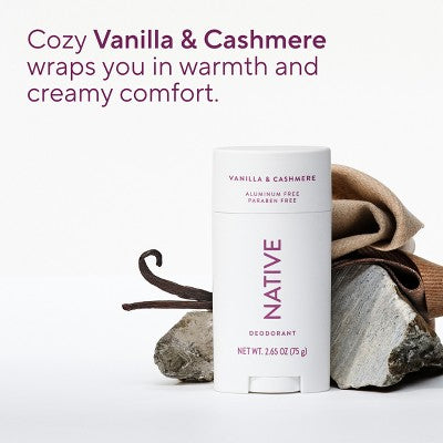 Native Vanilla & Cashmere Deodorant - 2.65oz: Aluminum-Free, Paraben-Free, Vegan