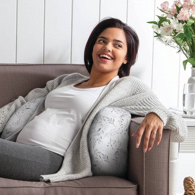 Boppy Side Sleeper Pregnancy Pillow - Gray Falling Leaves
