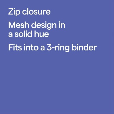 Mesh Binder Pencil Pouch Black - up&up