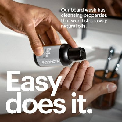 Manscaped Beard Shampoo - 4 fl oz: Dye-Free, Paraben-Free Gel for All Hair Types, Basic Cleansing, Sulfate-Free
