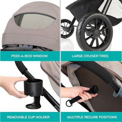 Evenflo Pivot Modular Travel System with LiteMax Infant Car Seat with Anti-Rebound Bar - Casual Gray (LOCAL PICKUP ONLY)