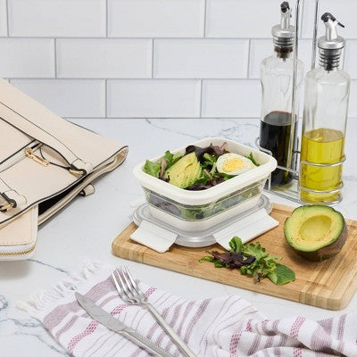 Simply Green 3.4 Cups Collapsible Silicone Rectangular Food Storage Container - Black